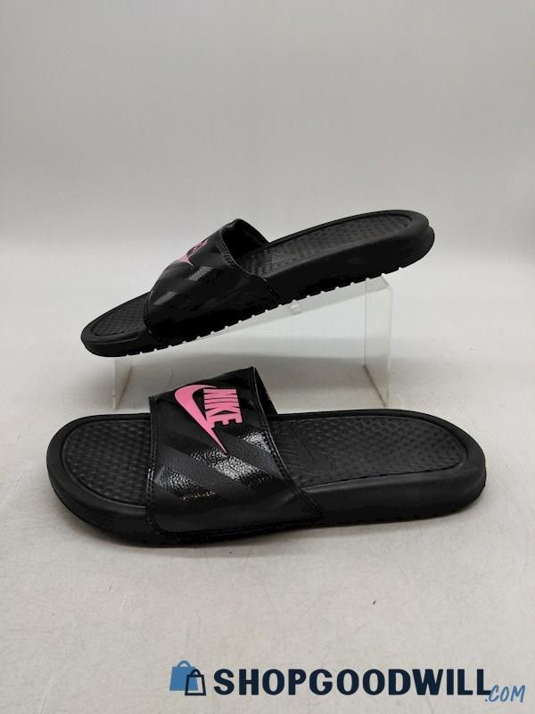 Nike Women's Black/Pink Slides SZ 8