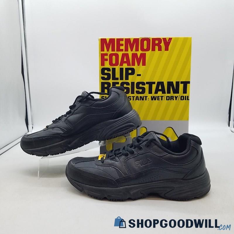 Fila Men's Memory Workshift Slip Resistant Black Synthetic Work Shoes Sz 9.5