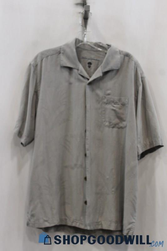 Eddie Baur Men's Gray Short Sleeve Button Up sz M