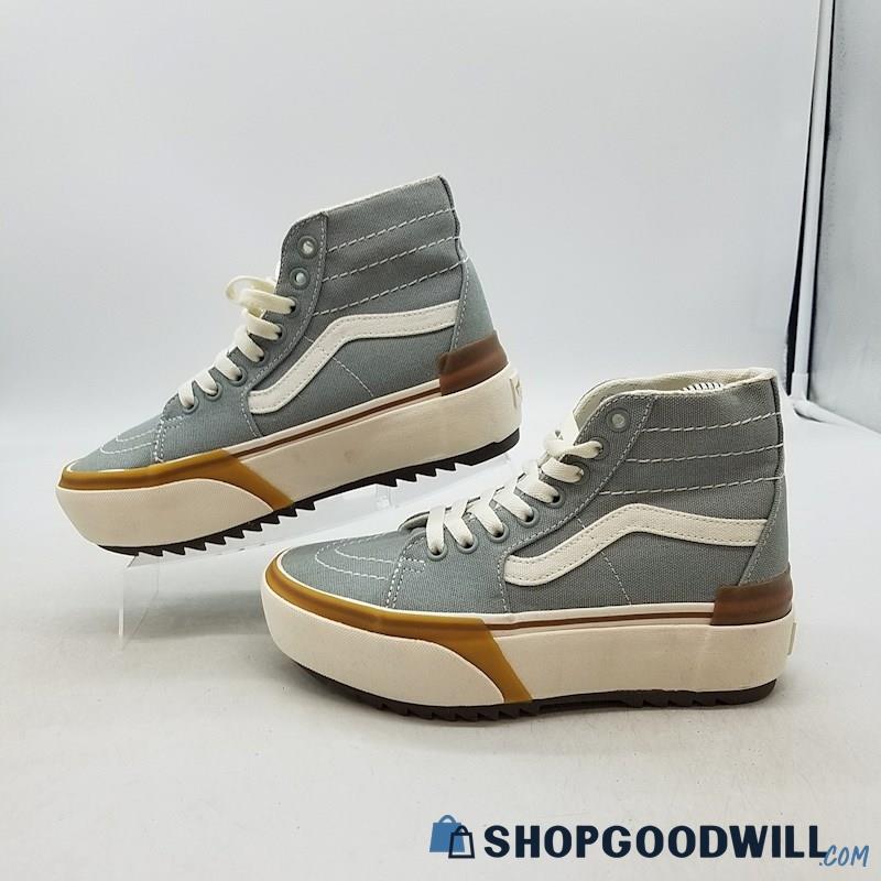 Vans Women's Sk8-Hi Tapered Stacked Gray Canvas Sneakers Sz 6