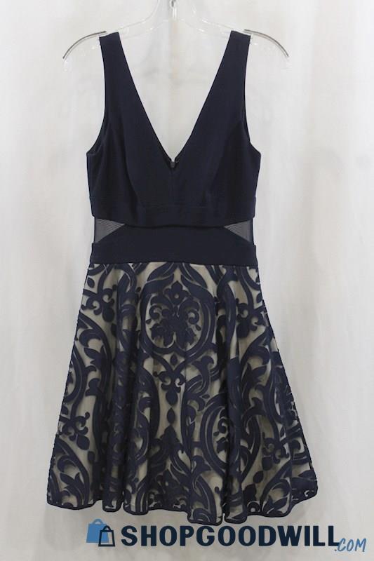 XScape Women's Navy Fit & Flare Dress Sz 6