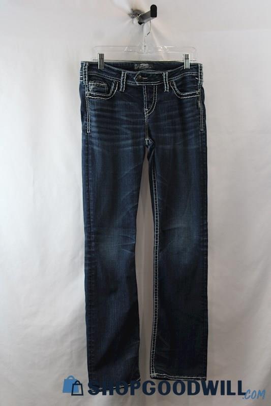 Silver Women's Dark Blue Slim Straight jean SZ 31