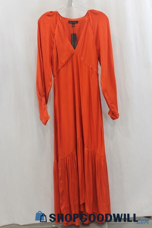 NWT Banana Republic Womens Orange V-Neck Maxi Dress Sz 8