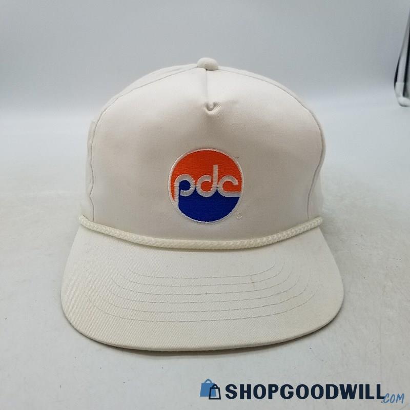 PCT Branded PDC Embroidered Text White Snapback Hat