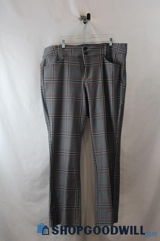 NWT Torrid Women's Gray/Red Plaid Soft Knit Bootcut Dress Pant SZ 22R