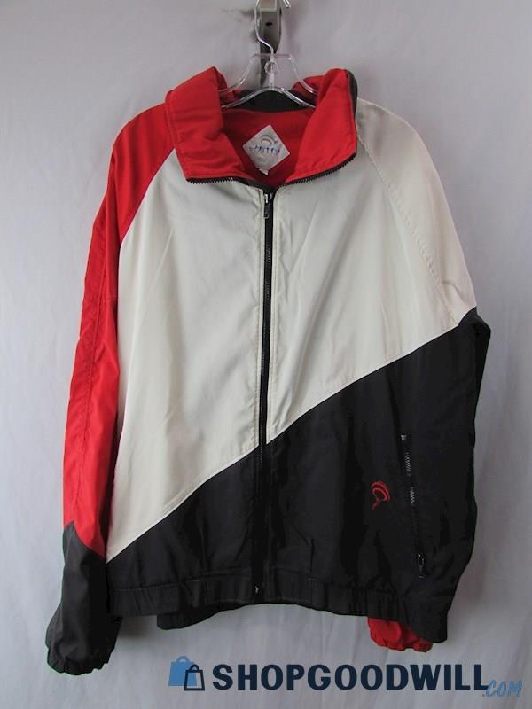 St. Cloud State Red/White/Black Vintage Full Zip Windbreaker Jacket SZ L