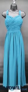 Azazie Women's Blue Pleated Sweetheart Neckline A-Line Formal Dress SZ S