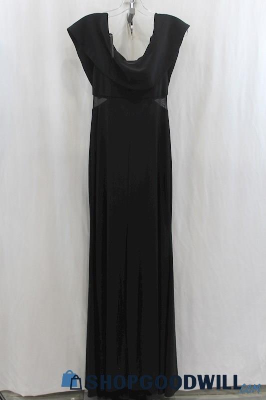 NWT Xscape Women's Black Flare Maxi Dress SZ 8