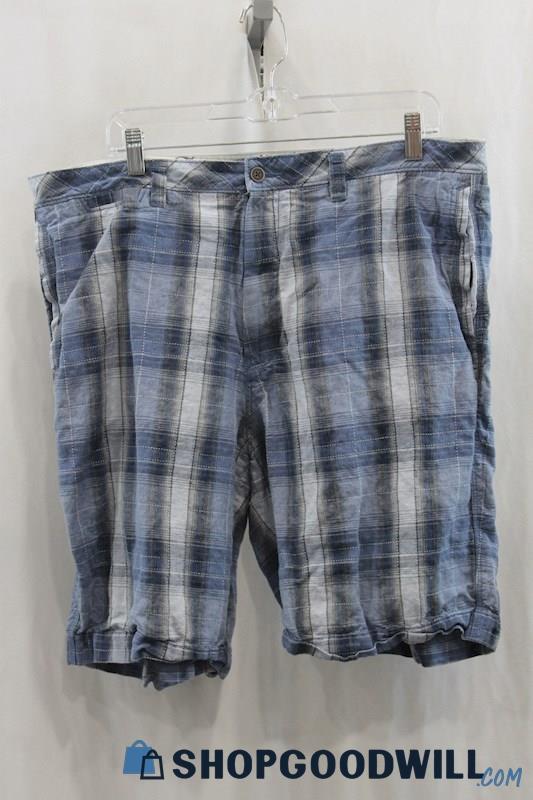 Tommy Bahama Men's Blue/Gray Plaid Chino Short SZ 38