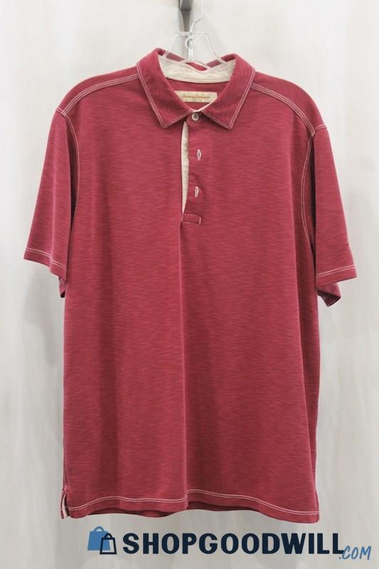 Tommy Bahama Men's Heather Red Polo Shirt SZ L