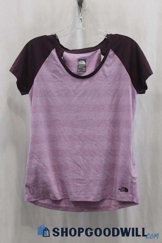 The North Face Women's Purple Light Stripes T-Shirt SZ M