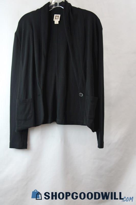 Ann Klein Women's Black Cardigan Sweater sz L