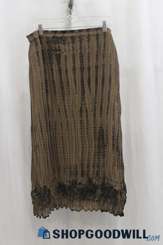 Chico's Women's Brown Flowy Skirt SZ L