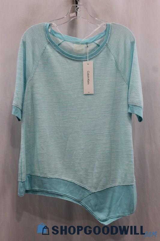 NWT Calvin Klein Women's Blue Pullover A-Line T-Shirt SZ M