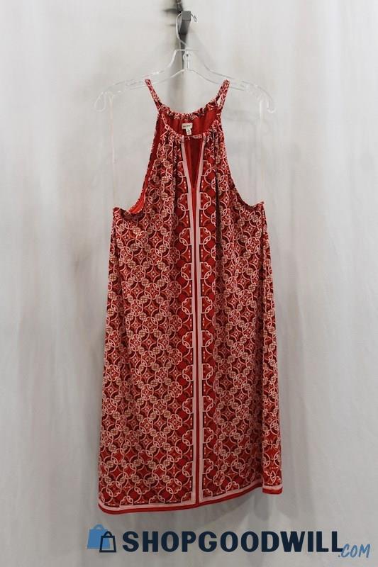 Max Studio Women's Red/White Design Pattern Sheath Dress SZ XL