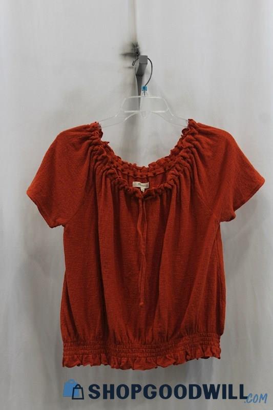 NWT Madewell Womens Burnt Orange Blouse Sz M