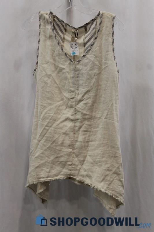 NWT XCVI Women's Beige Tank Shirt SZ S