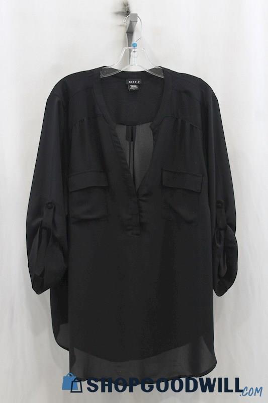 Torrid Womens Black Tunic Blouse Sz 1X