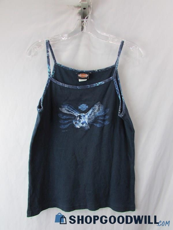 2000 Harley-Davidson Women's Vintage Navy/Blue Eagle Graphic Tank Top SZ XL