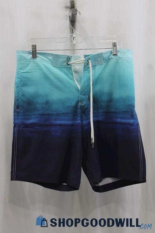 NWT American Eagle Mens Blue Ombre Swim Shorts Sz M