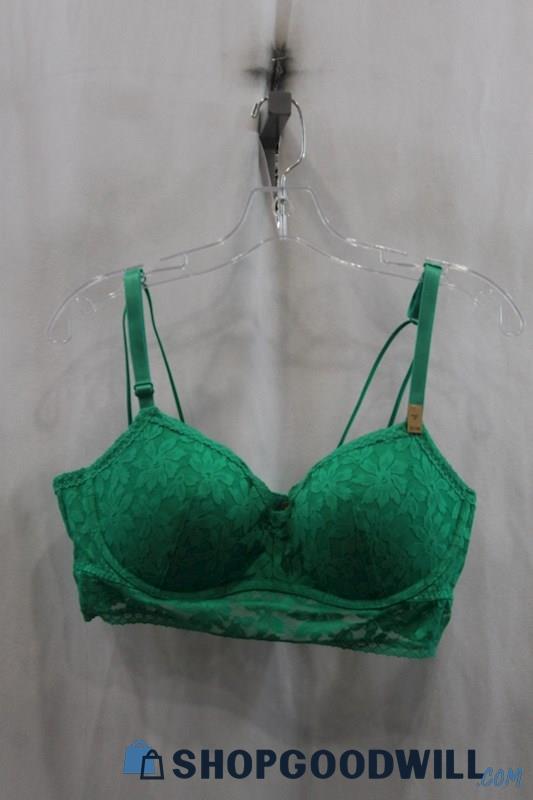 NWT Pink Womens Shamrock Green Lace Pushup Bra Sz XL