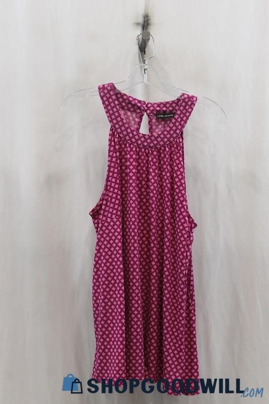 Lane Bryant Womens Purple/Pink Pattern Halter Blouse Sz 14/16