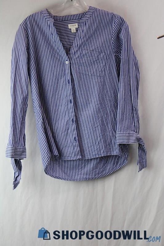 J. Crew Men's Blue/White Striped Button-Up Shirt Sz XS