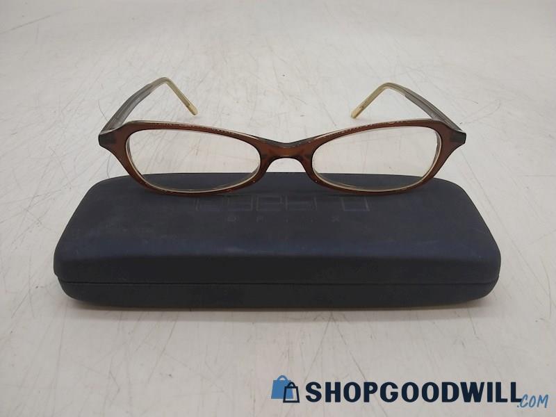 Eyebro Women's Brown Plastic Oval Frame Prescription Eyeglasses 