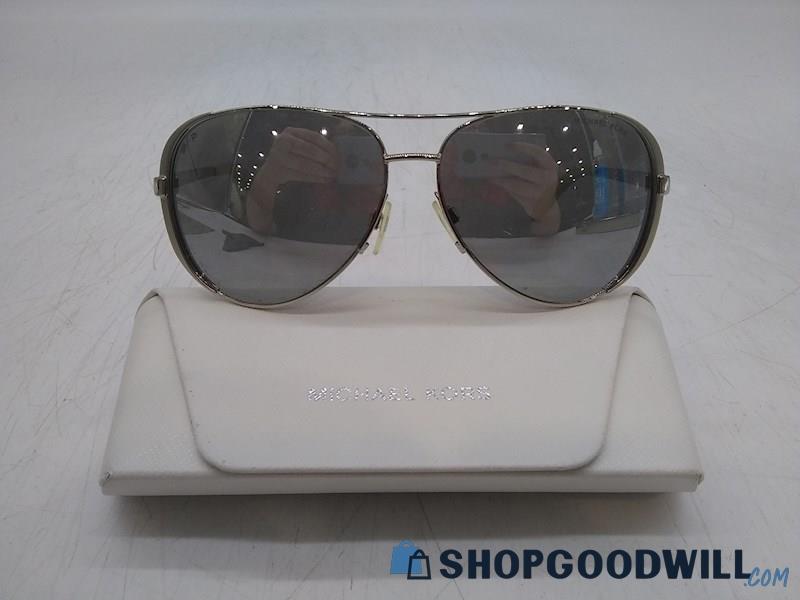 Michael Kors Chelsea Women's Silver Metal Aviator Frame Sunglasses & Case