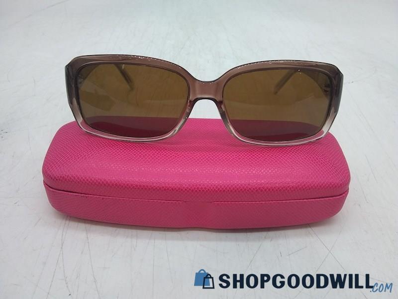 Guess Women's Brown/ Grey Plastic Square Frame Sunglasses 