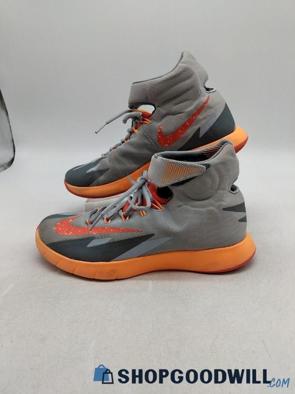 Nike Zoom Hyperrev Men's Wolf Gray/Orange Basketball Sneakers SZ 8