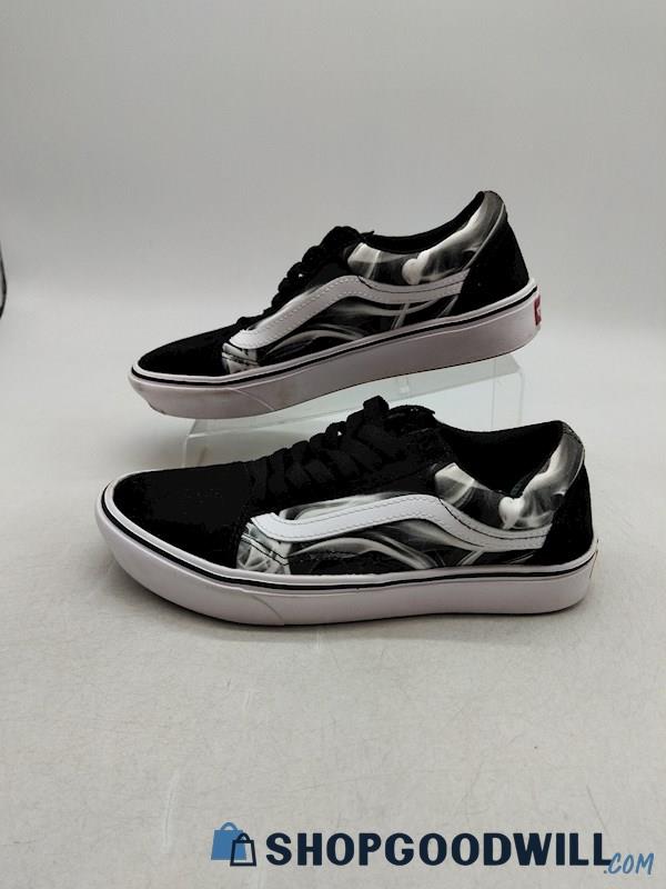 VANS Women's Black/White Suede Canvas Low Top Sneaker SZ 8