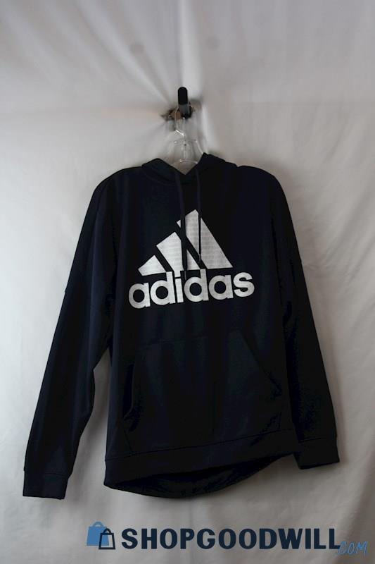 Adidas Women's Navy/White Graphic Logo Athletic Hoodie SZ L