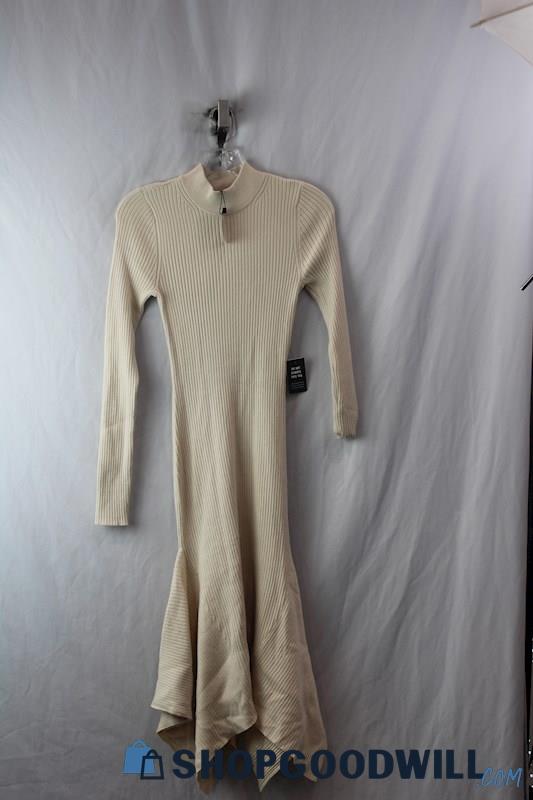 NWT Express Women's Beige Long Sleeve Turtle Neck Dress Sz S