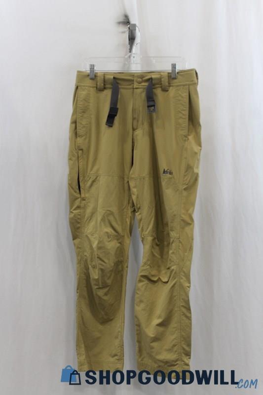 REI Mens Khaki Belted Trek Pants Sz 32x32