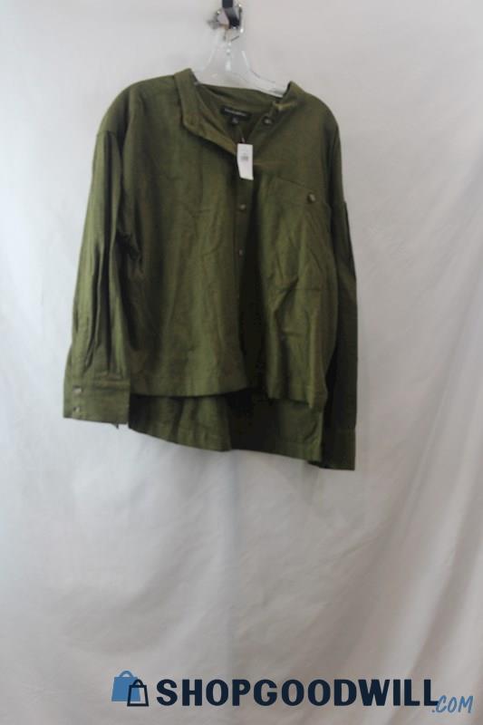 NWT Banana Republic Woman's Green Button Up sz L