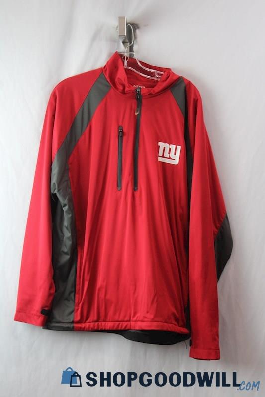 Antigua Men's Red New York Giants 1/4 Zip Jacket Sz L