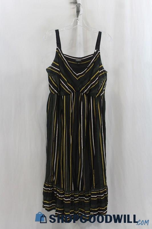 Torrid Womens Black/Green Stripe Sundress Sz 1X