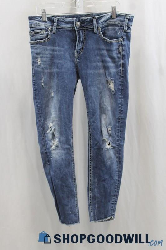 Silver Jeans Women's Blue Ankle Skinny Jean SZ 32x27