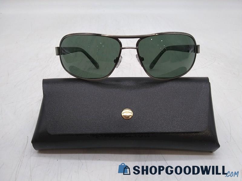 Fossil Men's Green Plastic/ Silver Metal Aviator Frame Sunglasses 