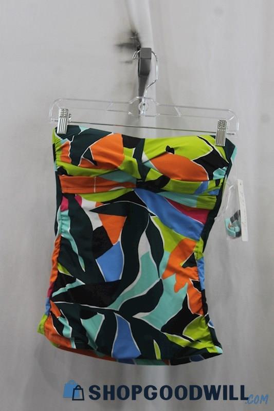 NWT Anne Cole Womens Multicolor Abstract Strapless Swim Top Sz S