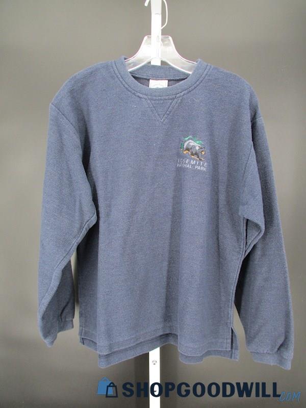 Yosemite National Park Navy Knit Men's Vintage Crewneck Sweatshirt SZ S