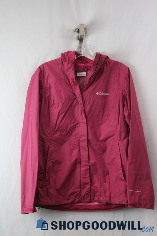 Columbia Women's Fuchsia Zip Up Lightweight Rain Coat SZ S