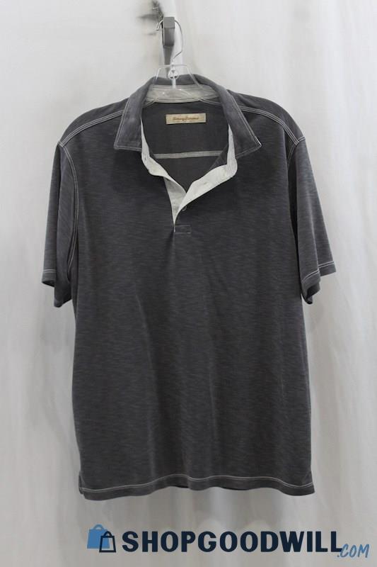 Tommy Bahama Men's Heather Gray Polo Shirt SZ L