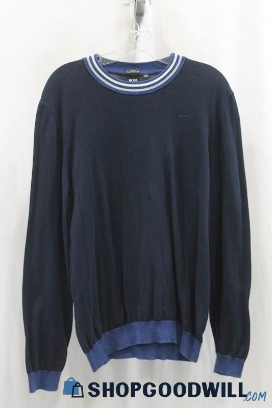 Hugo Boss Mens Navy Crewneck Knit Sweater Sz L