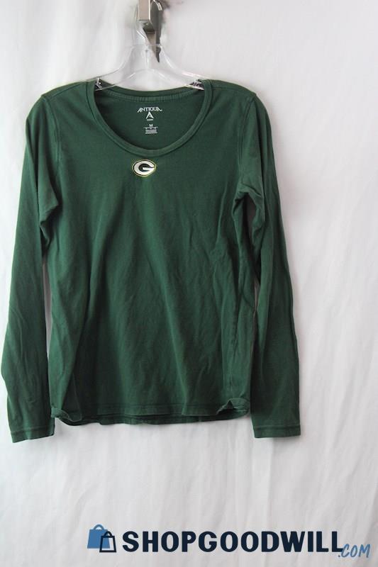 Antigua Women's Green Bay Packers Long Sleeve T-Shirt Sz M