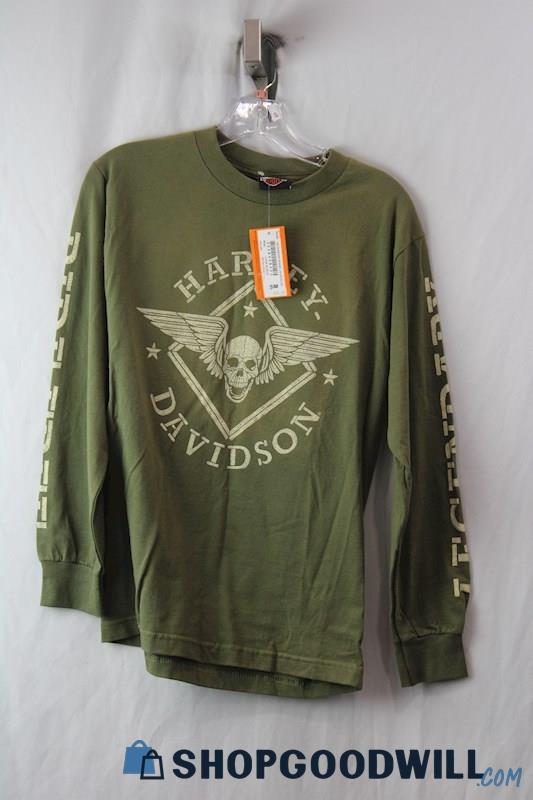 NWT Harley-Davidson Men's Green Long Sleeve Shirt sz S