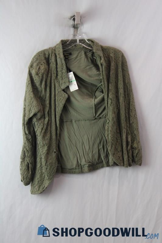 NWT Cupid Women's Green Lace Blouse SZ L