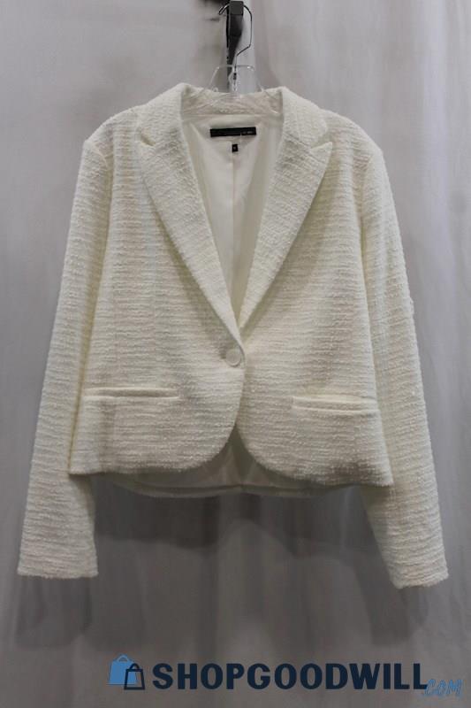 Amanda + Chelsea Women's White Texture Blazer SZ XL