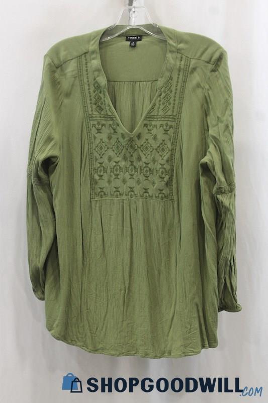 Torrid Women's Green Pullover Blouse SZ L